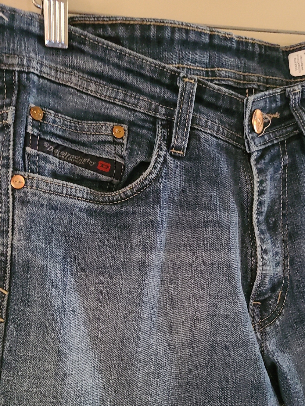 Diesel Co D-Strukt Slim Straight Leg Jeans Medium Dark Wash Fade Made In Italy - Picture 4 of 16